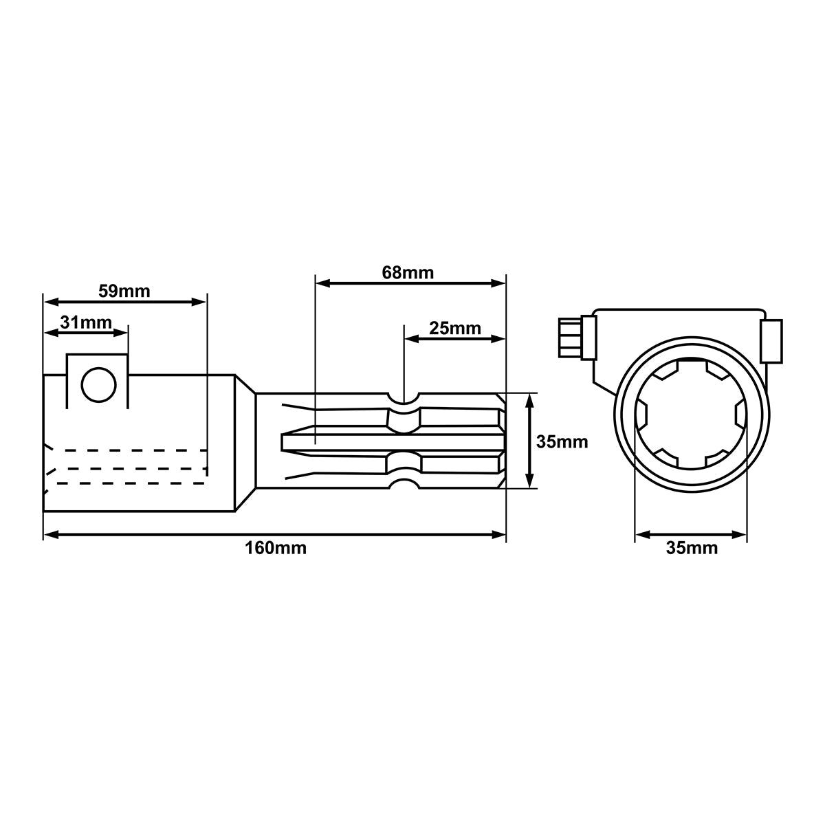 Kardanový adaptér 1 3/8“ Z21 na 1 3/8“ Z6, so skrutkou