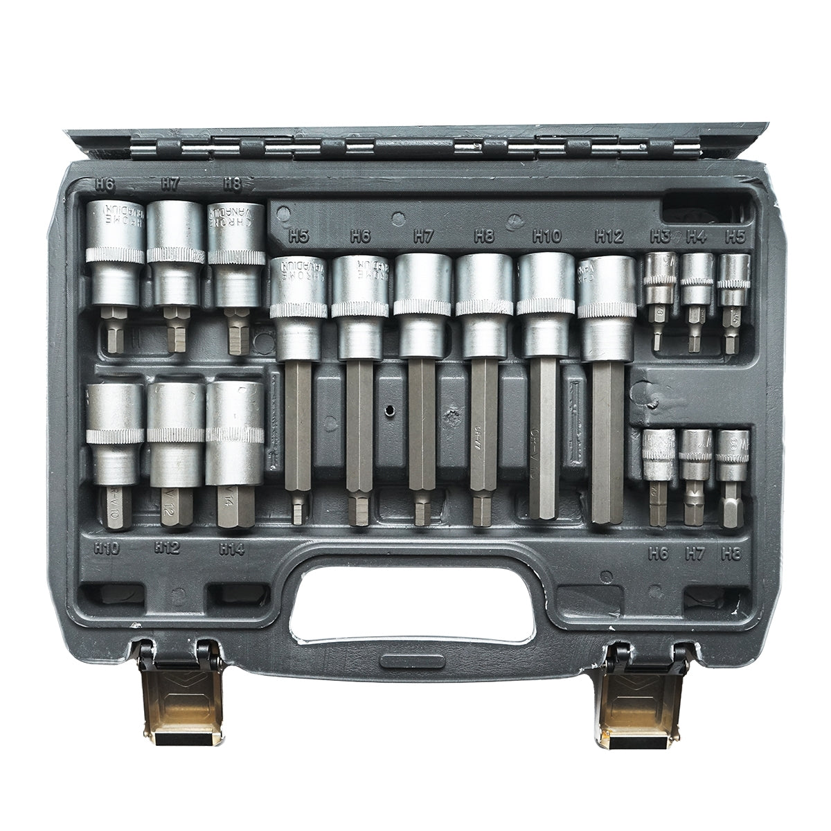 Sada 18 imbus bitov, krátkych a dlhých 1/4'' 1/2''