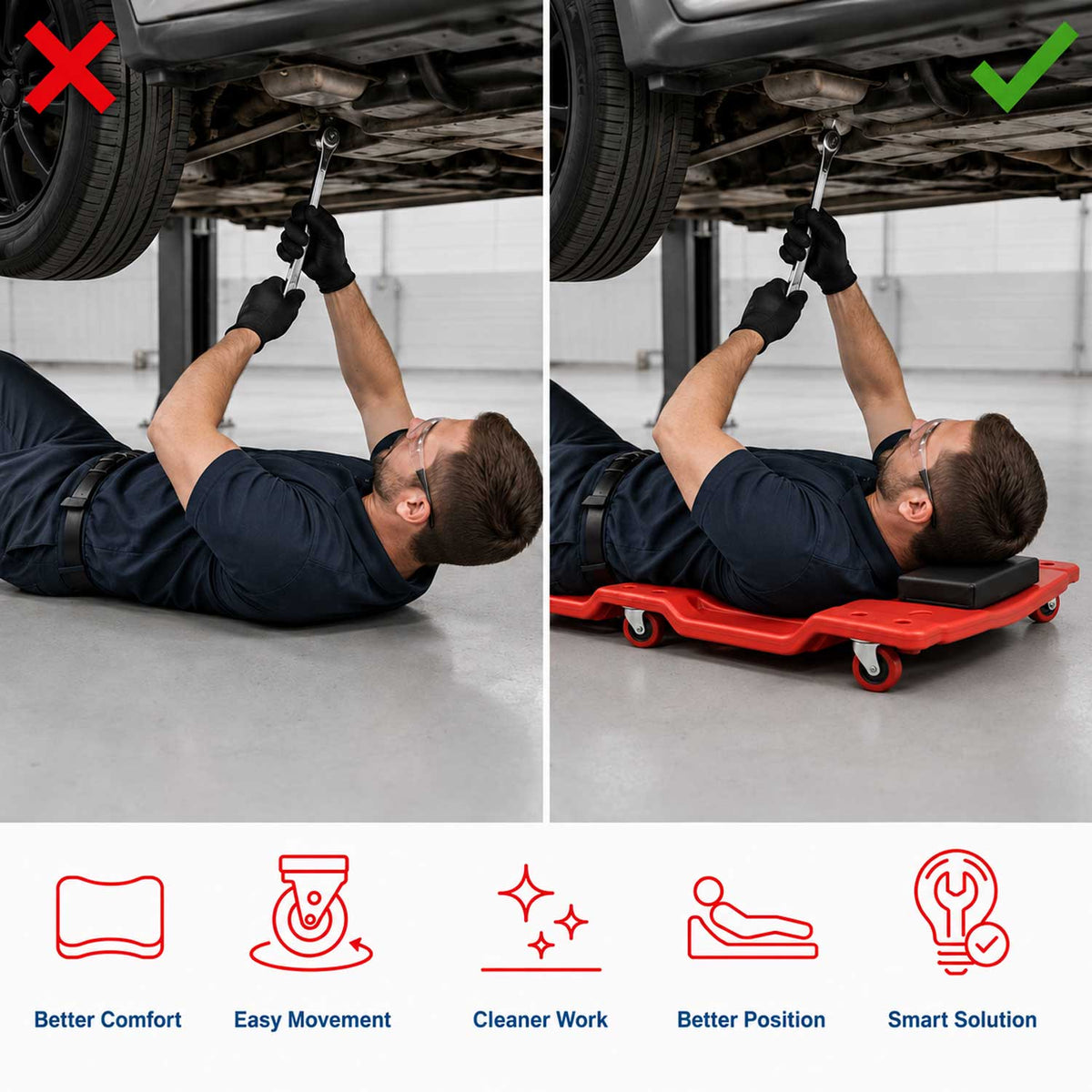 Montážne ležadlo pre automechanikov
