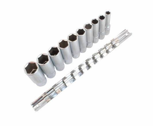 Sada dlhých 6-hranných nástrčných hlavíc 8 - 19mm, 3/8'', 9ks