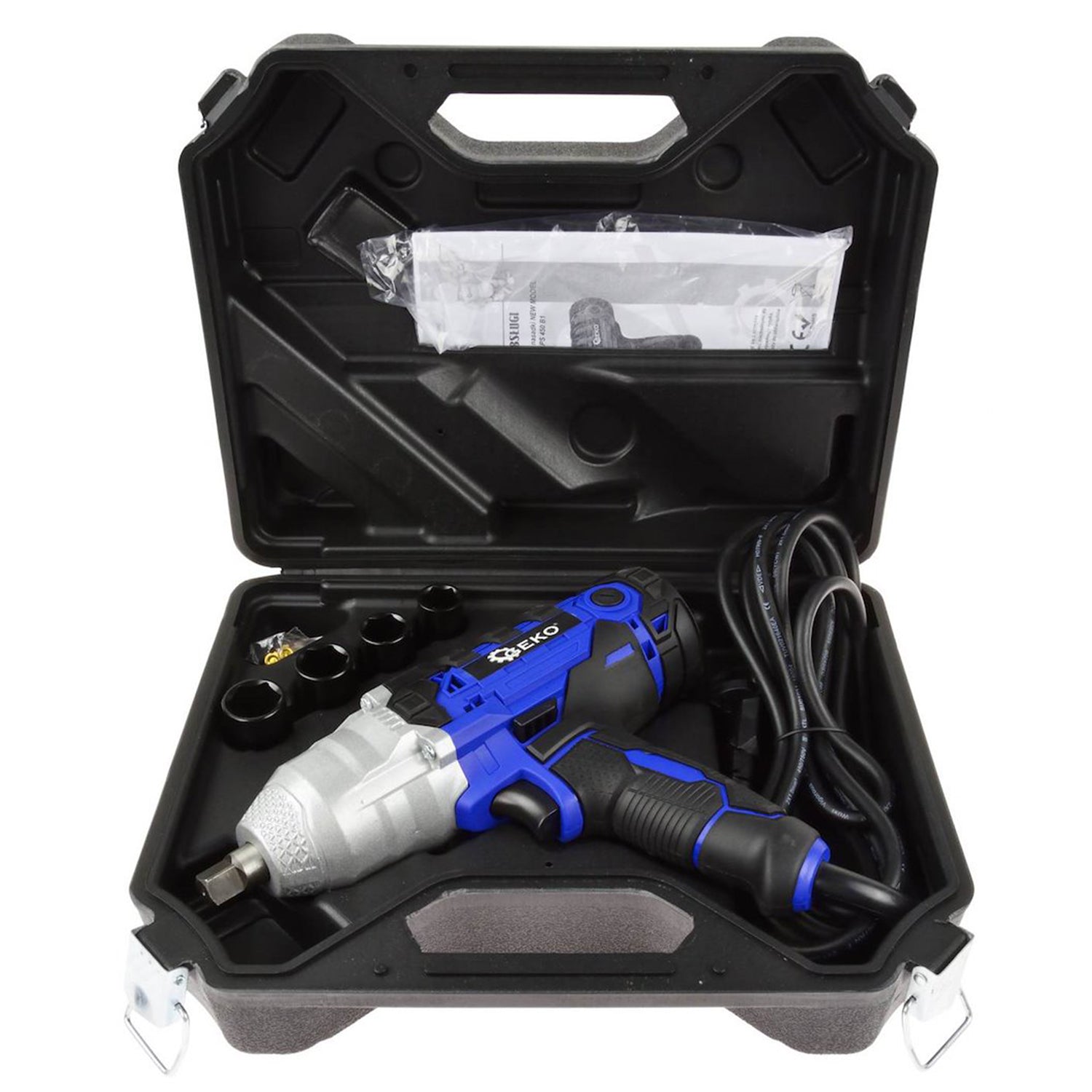 Elektrický rázový uťahovák 1/2'', s hlavicami, 450W, Geko