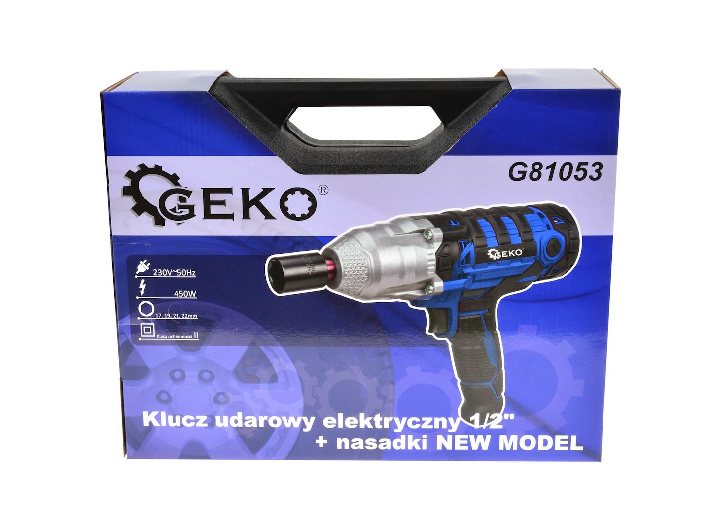 Elektrický rázový uťahovák 1/2'', s hlavicami, 450W, Geko