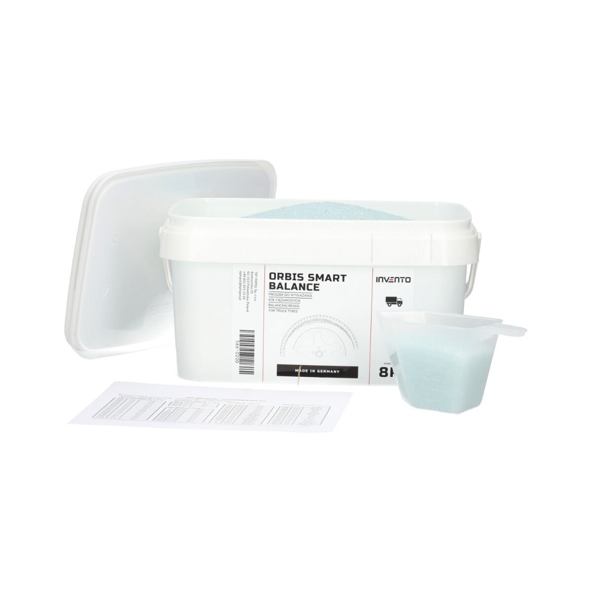 Práškový sklenený granulát na vyvažovanie kolies nákladných vozidiel 8kg