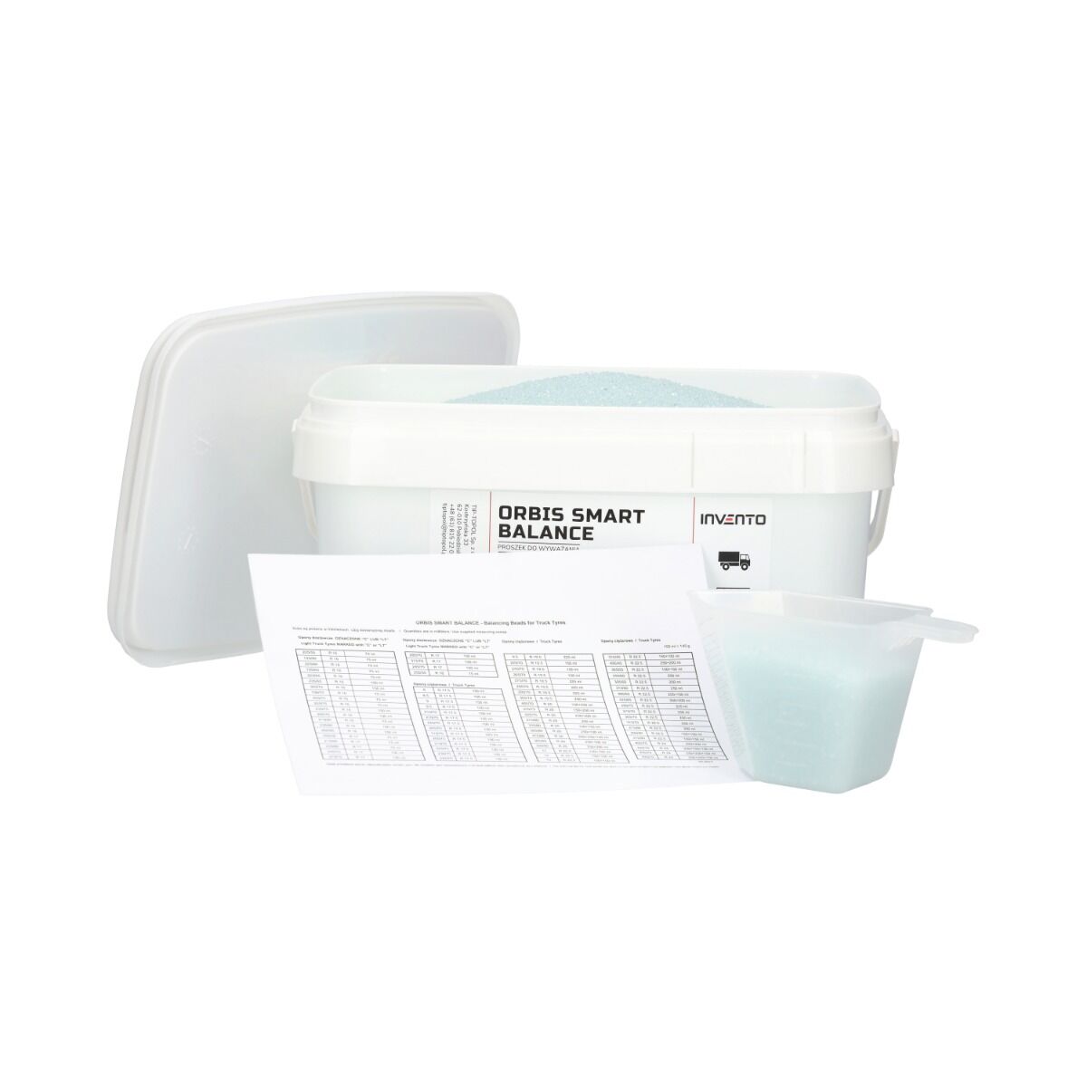 Práškový sklenený granulát na vyvažovanie kolies nákladných vozidiel 8kg