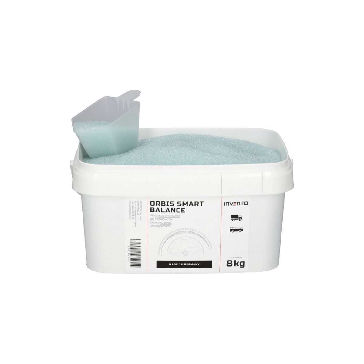 Práškový sklenený granulát na vyvažovanie kolies nákladných vozidiel 8kg