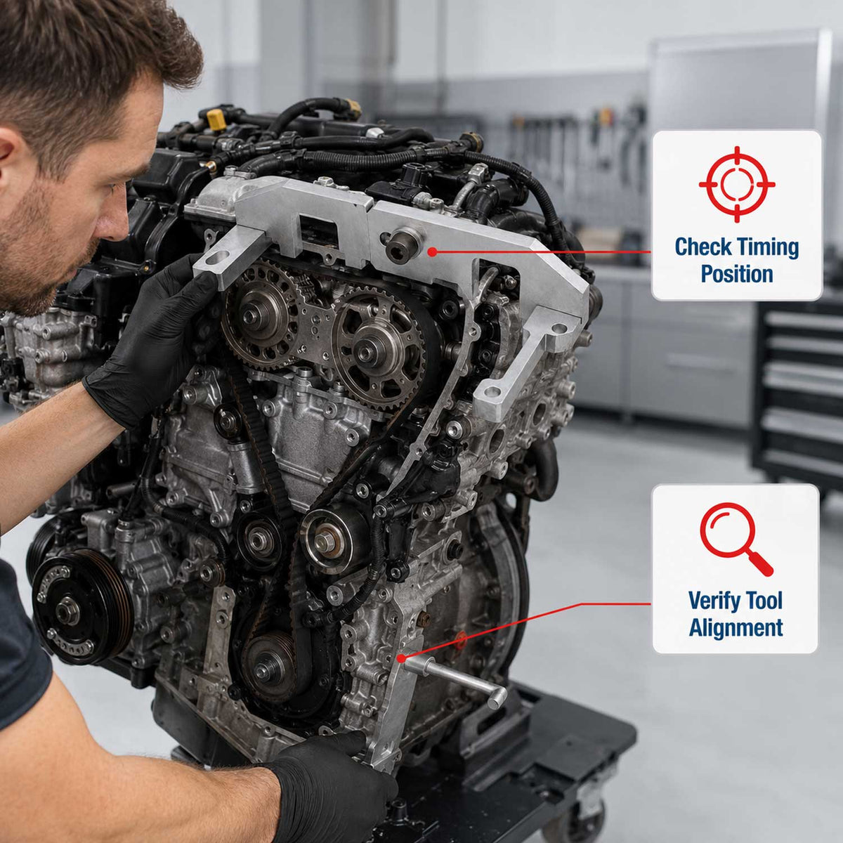 Aretačná sada rozvodov - aretačné prípravky Citroën Peugeot PSA 1.0 1.2 VTI THP E-VTI