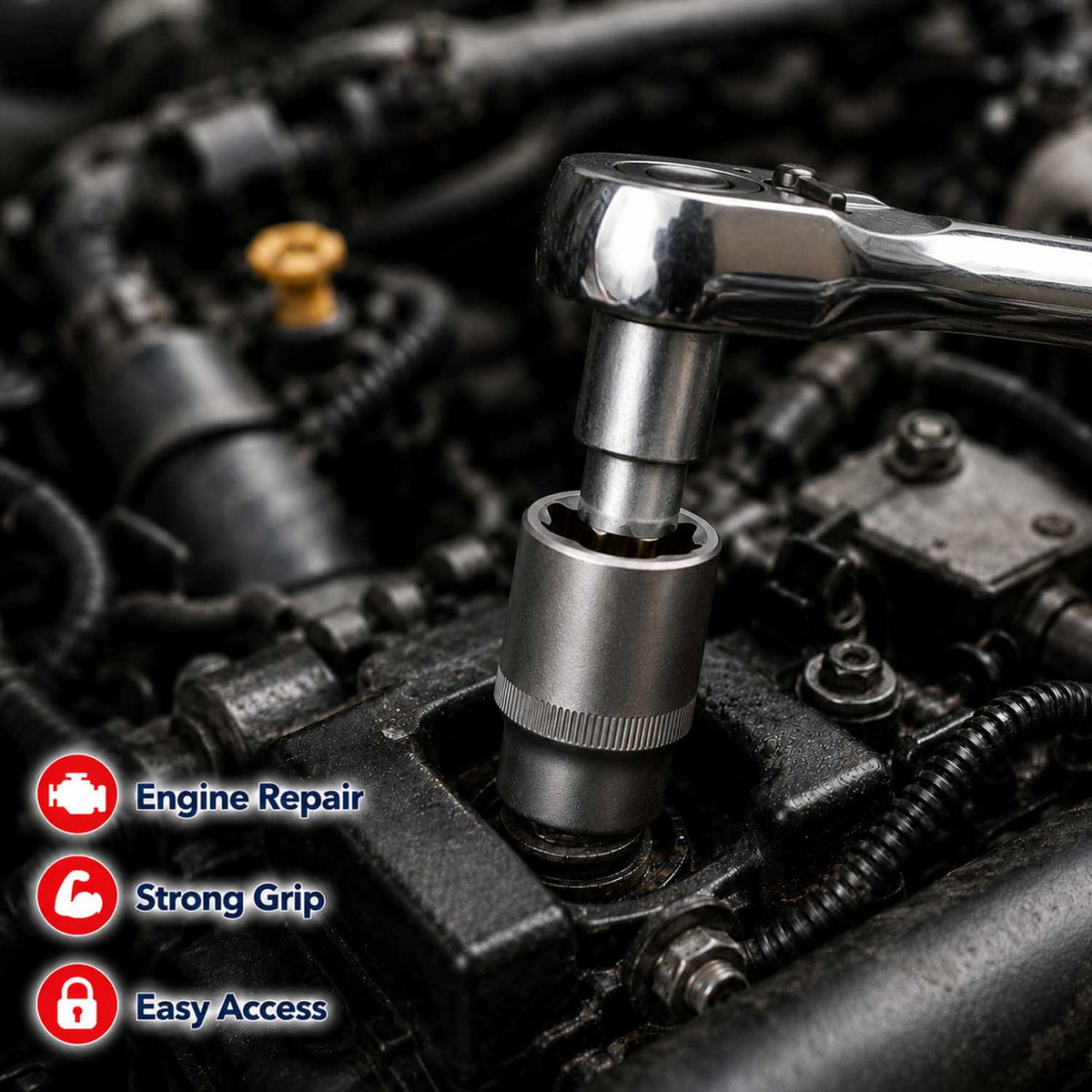 Sada nástrčných hlavíc - kľúčov, profil E, E4 - E24, 1/4", 3/8", 1/2", 14ks Gebo Tools