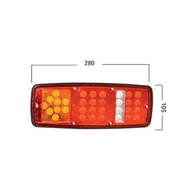 Sada zadných LED svetiel pre nákladné vozidlo 280x105, 24V Breckner Germany