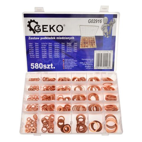 Sada medených podložiek 580 kusov