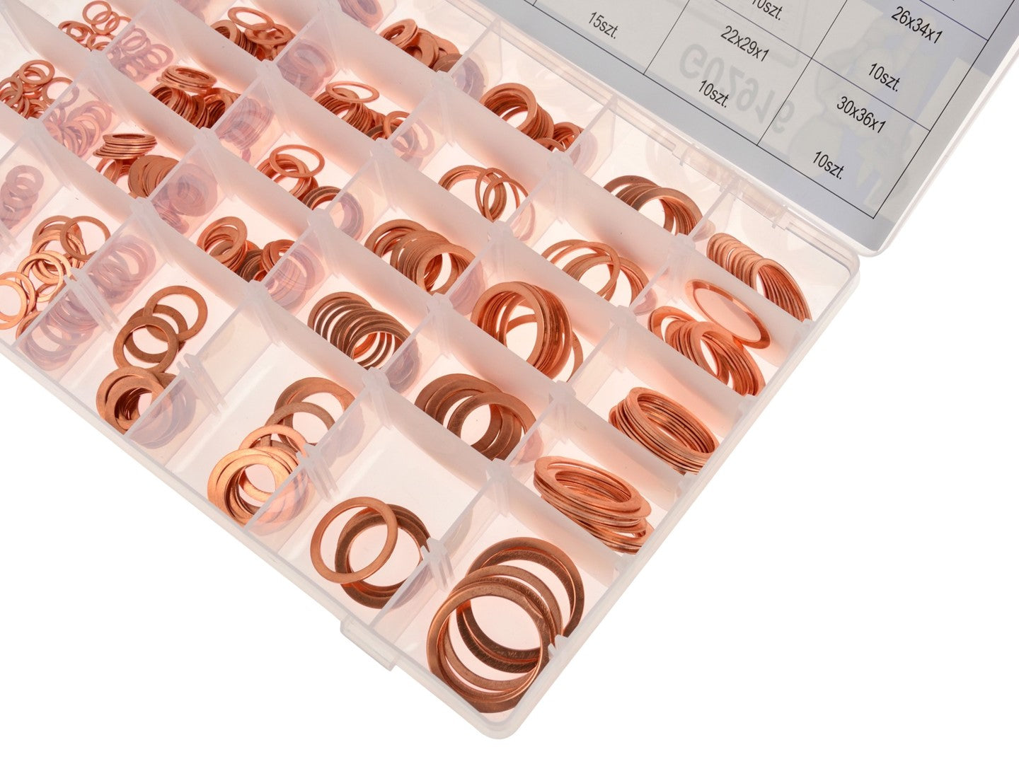 Sada medených podložiek 580 kusov