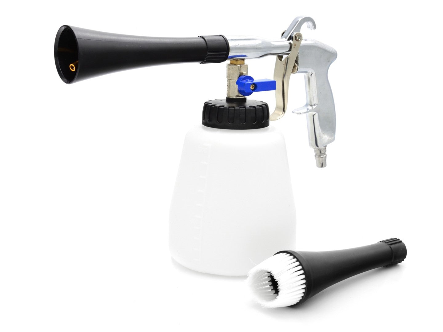 Pneumatická pištoľ na čistenie čalúnenia Tornador s kefou Geko