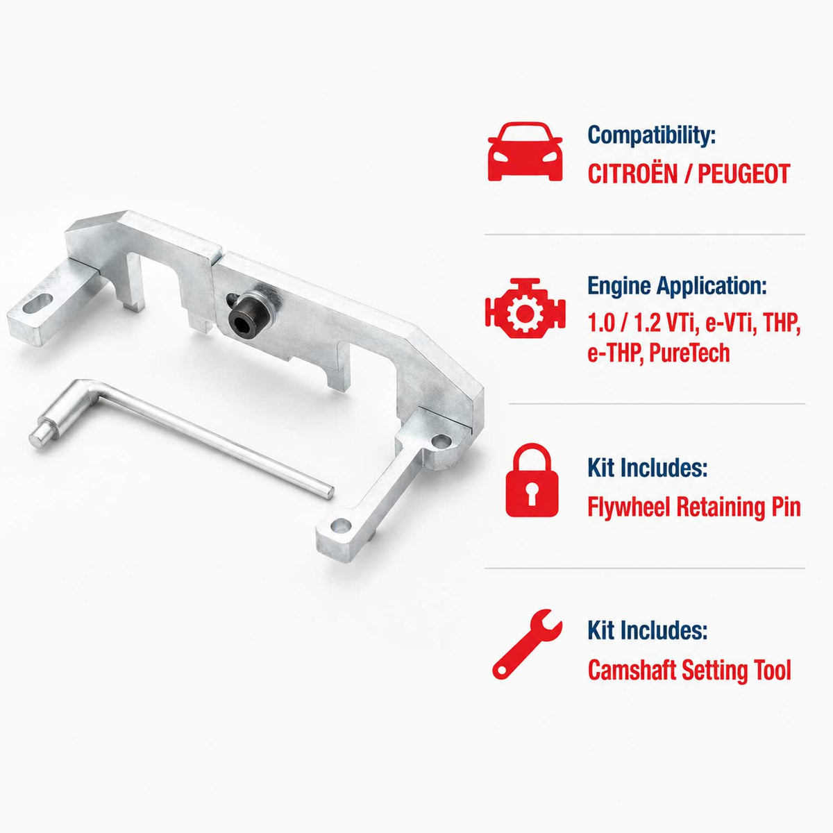 Aretačná sada rozvodov - aretačné prípravky Citroën Peugeot PSA 1.0 1.2 VTI THP E-VTI