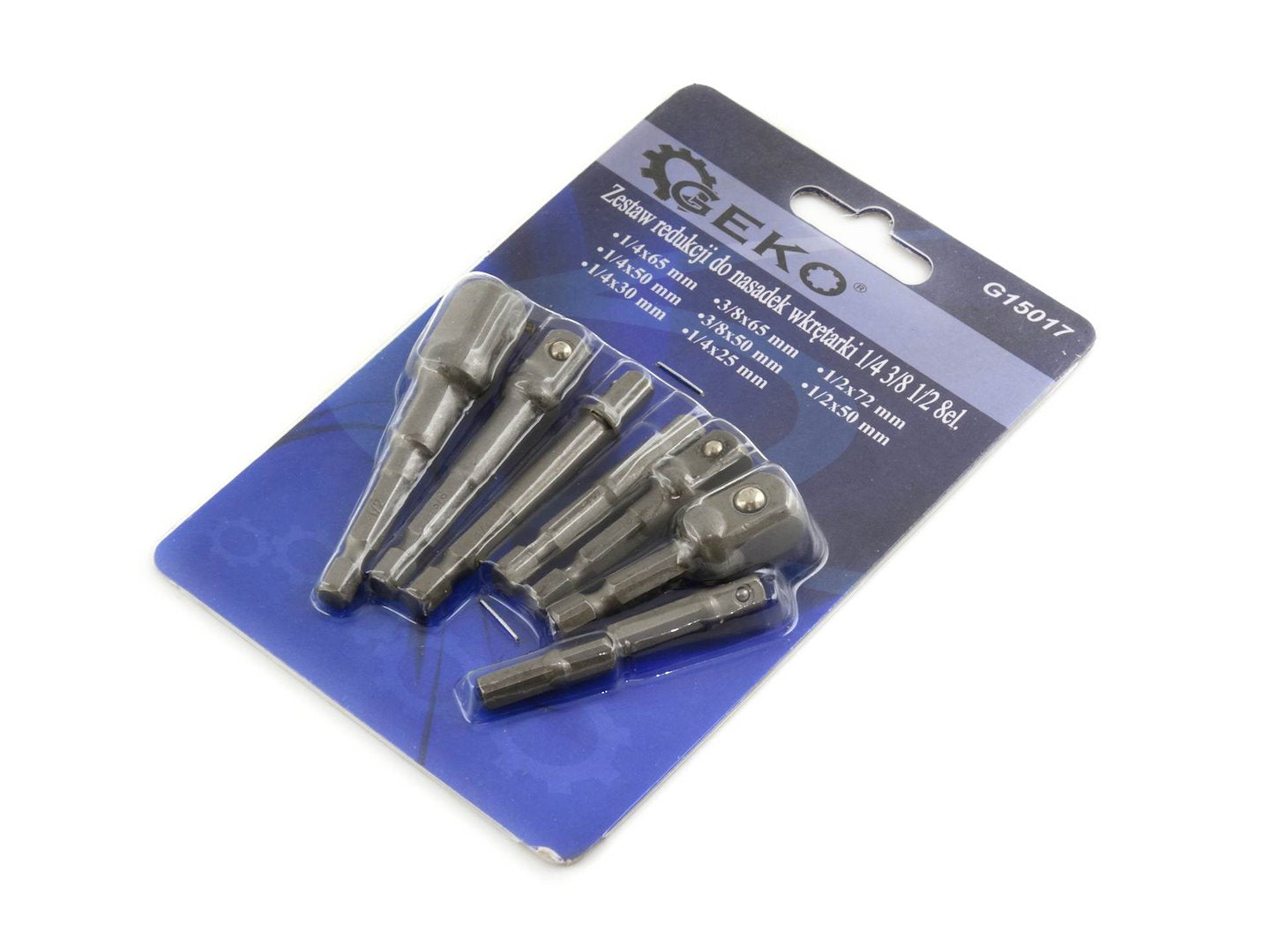 Sada adaptérov na nástrčné kľúče a bity Hex 1/4'', 3/8'', 1/2'', 8ks, Geko