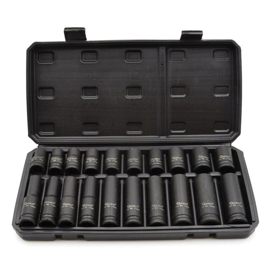 Sada krátkych a dlhých rázových nástrčných kľúčov 1/2'', 10 - 19mm, 20ks