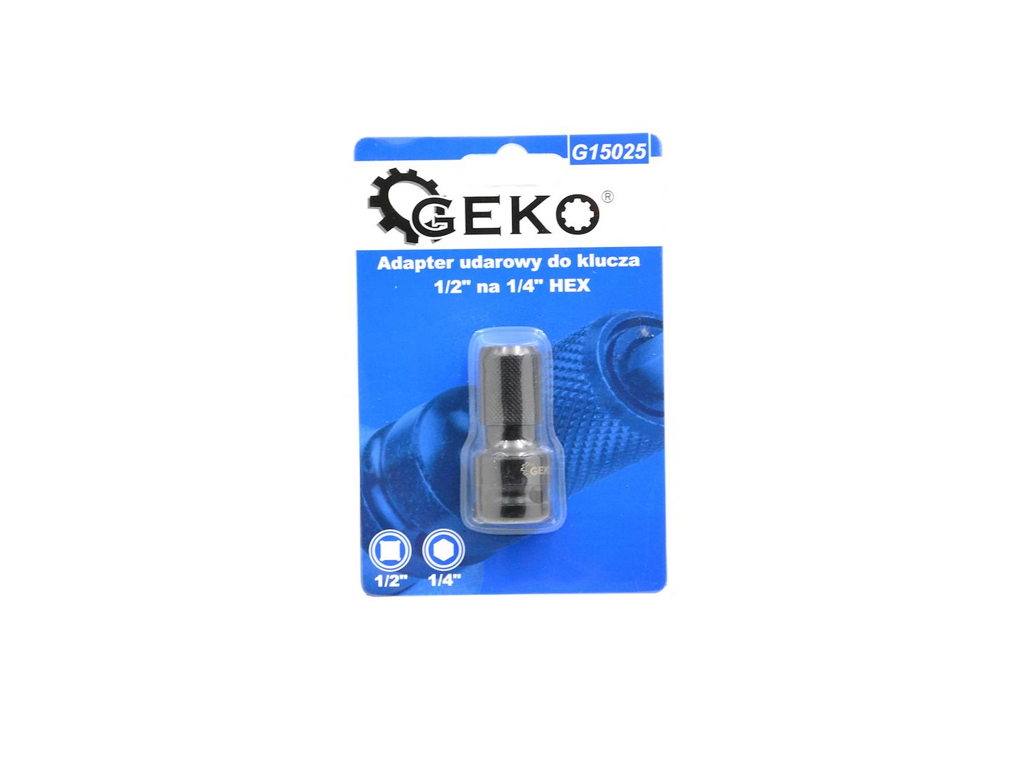 Rázový adaptér  redukcia 1/2'' na 1/4'' Hex, Geko