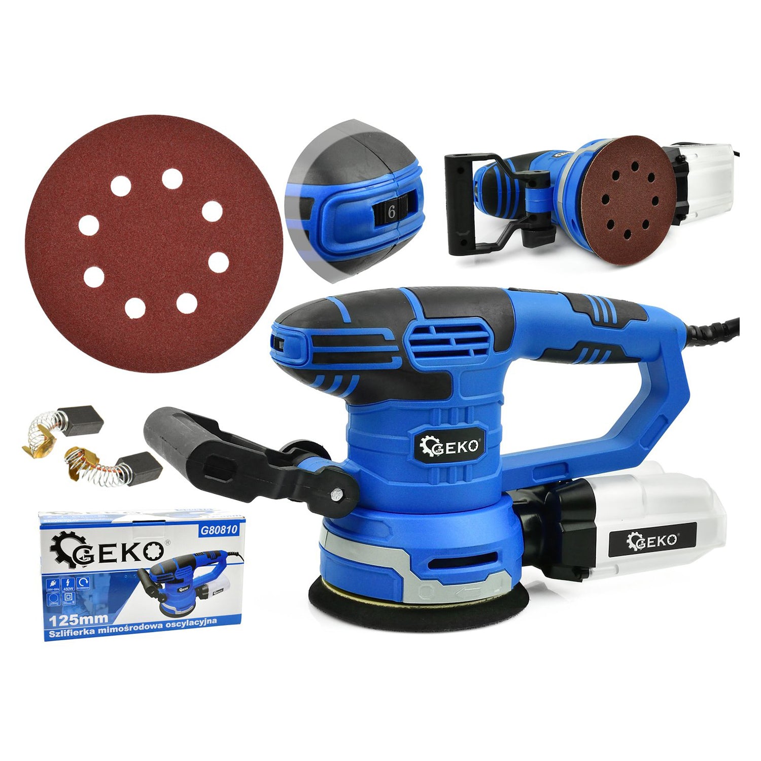 Excentrická orbitálna brúska 125mm, 450W, Geko