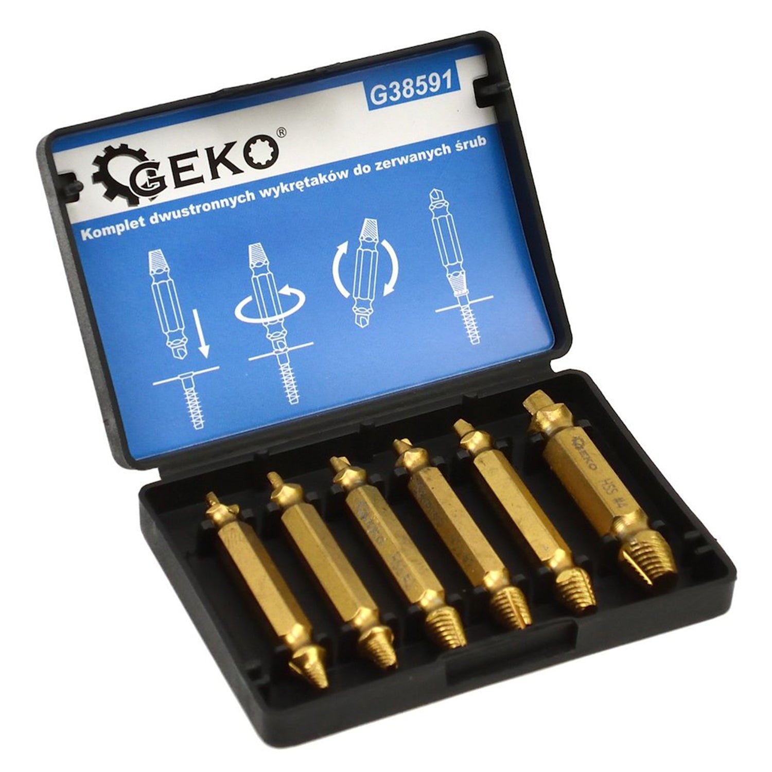 Sada hss sťahovákov na opotrebované skrutky 6 kusov geko