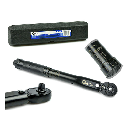 Momentový kľúč 1/4'', 5 - 25Nm, čierny, Geko