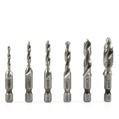 Sada vrtákov so závitníkom HSS Hex 1/4'', M3 - M10, 6ks