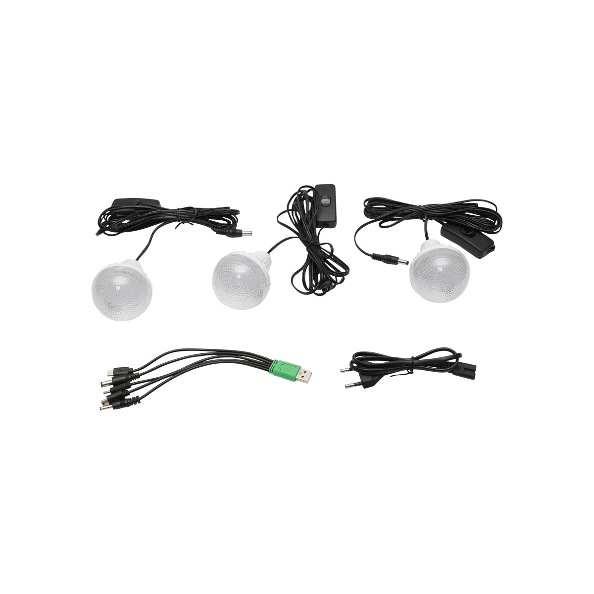 Prenosná sada LED osvetlenia, 3 žiarovky, reflektor, solárny panel a batéria 6V, 4,5Ah, vhodné na rybolov kempovanie GD-17