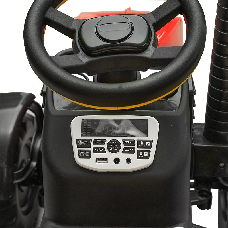 Detský elektrický traktor s prívesom, s diaľkovým ovládaním a batériou, 1980x610x650mm