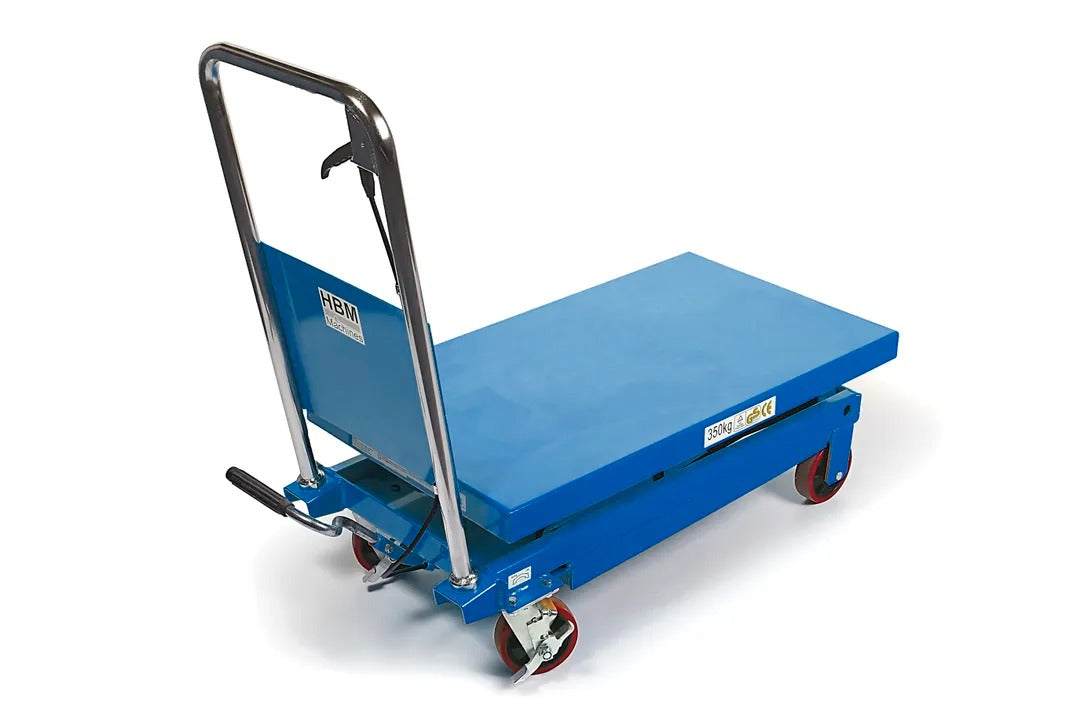 Hydraulický zdvíhací stôl mobilný, 350kg, s pedálom, nastaviteľná výška do 130cm HBM Holandsko