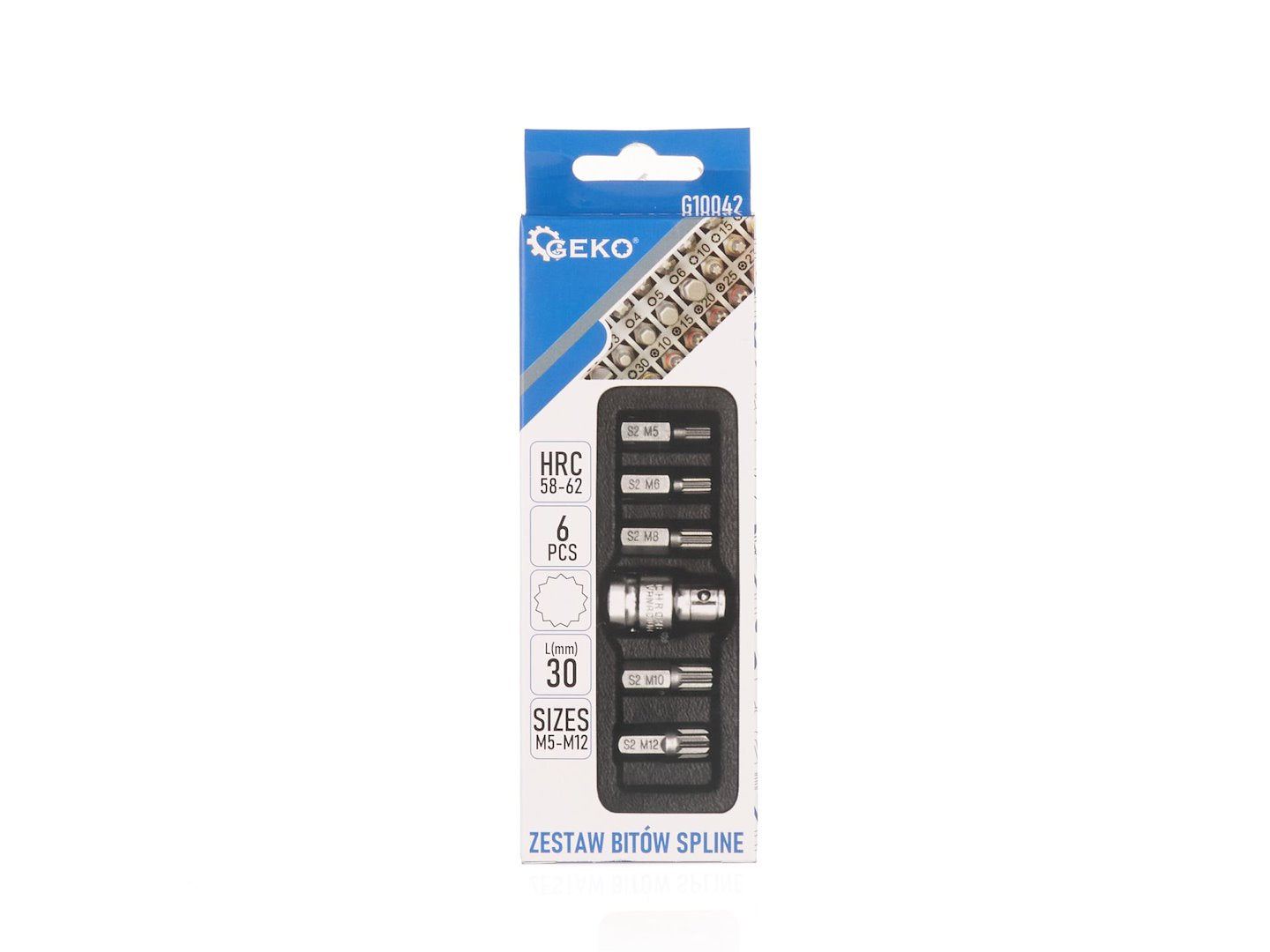 Sada Spline bitov s adaptérom M5 - M12, 6ks, Geko