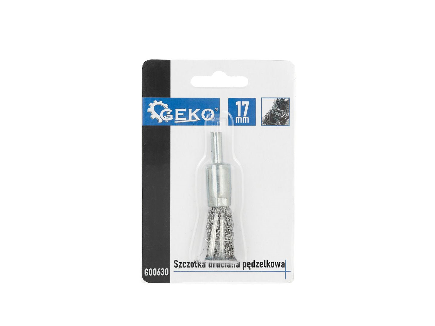Drôtená kefa 17mm, krútený drôt, na čistenie kovu, Geko