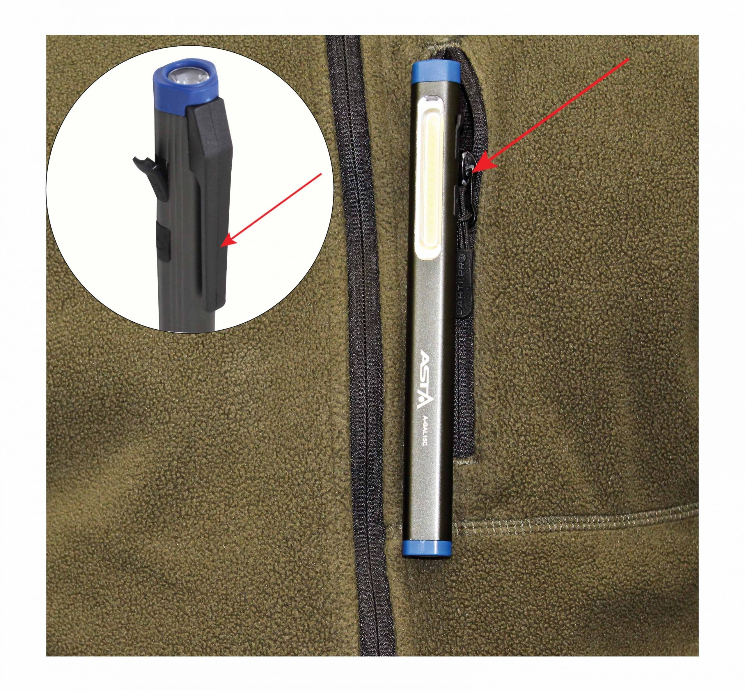 LED COB lampa s akumulátorom, 300lm Asta