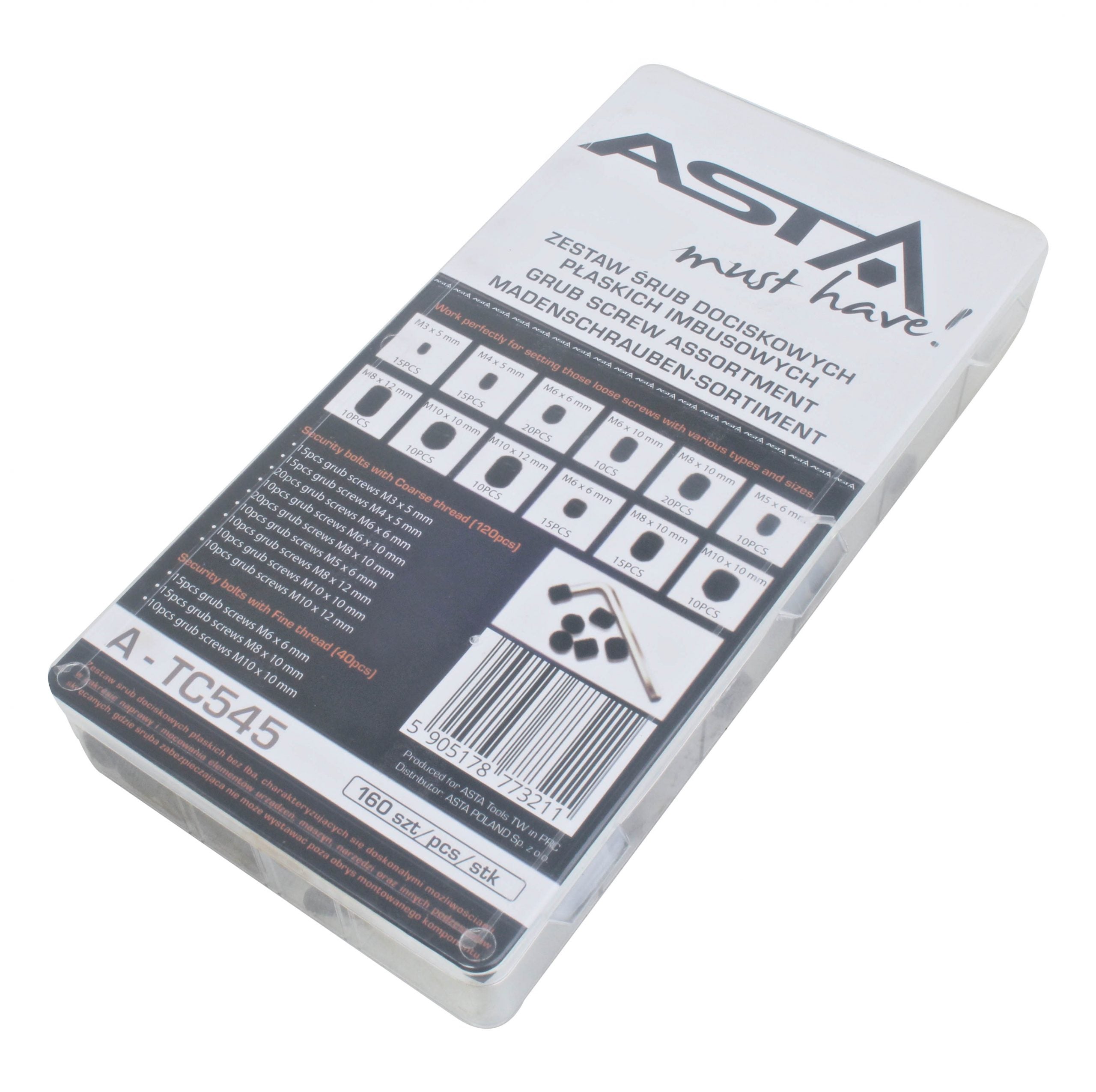 Sada závitových imbusových kolíkov 160 kusov