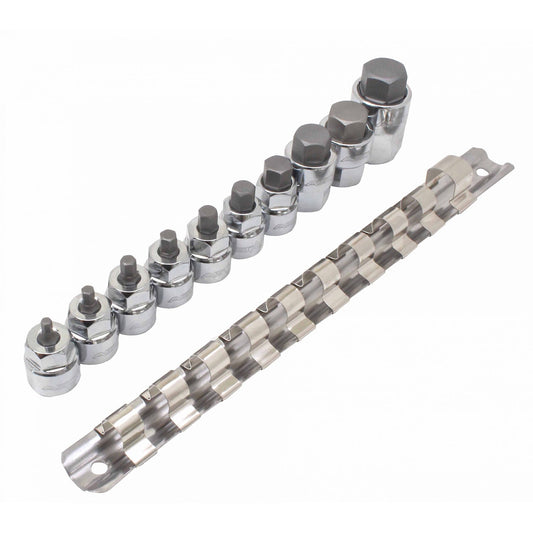 Sada šesťhranných nástrčných hlavíc - kľúčov Imbus 1/4'' - 3/8'' v palcoch, 10ks