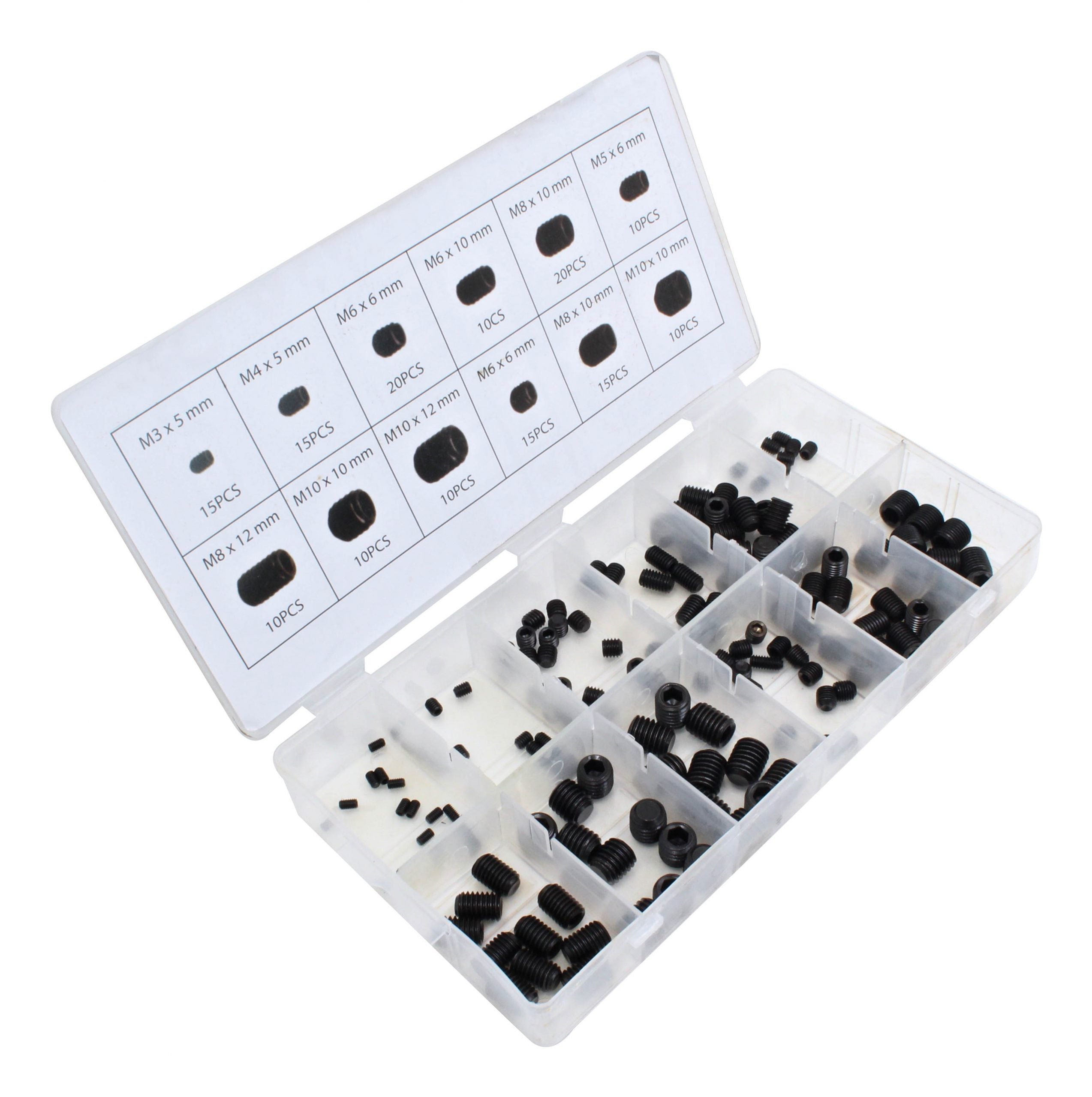 Sada závitových imbusových kolíkov 160 kusov