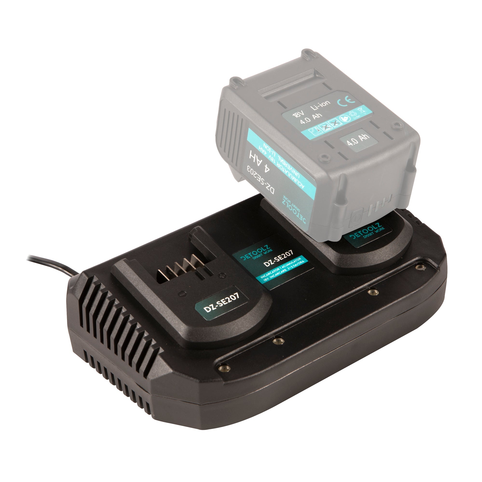 Nabíjačka pre 2 akumulátory li-ion 18v 3.5a detoolz