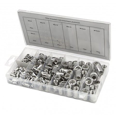 Sada hliníkových nitovacích matíc 150 kusov