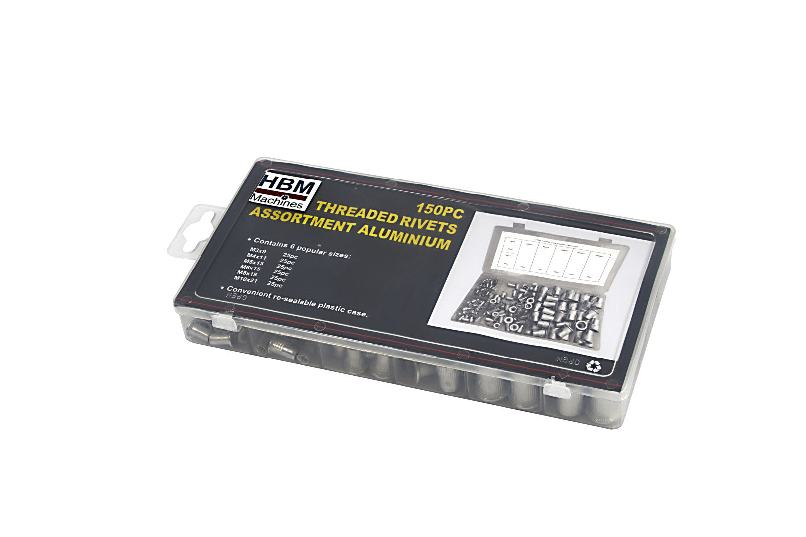 Sada hliníkových nitovacích matíc 150 kusov