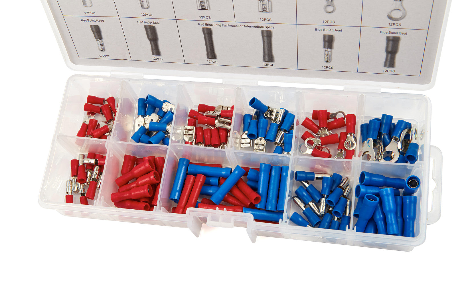 Sada izolovaných elektrických koncoviek 12 veľkostí 144 kusov hbm machines holandsko