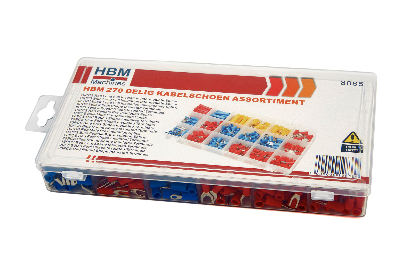Sada izolovaných elektrických koncoviek 18 veľkostí 270 kusov hbm machines holandsko