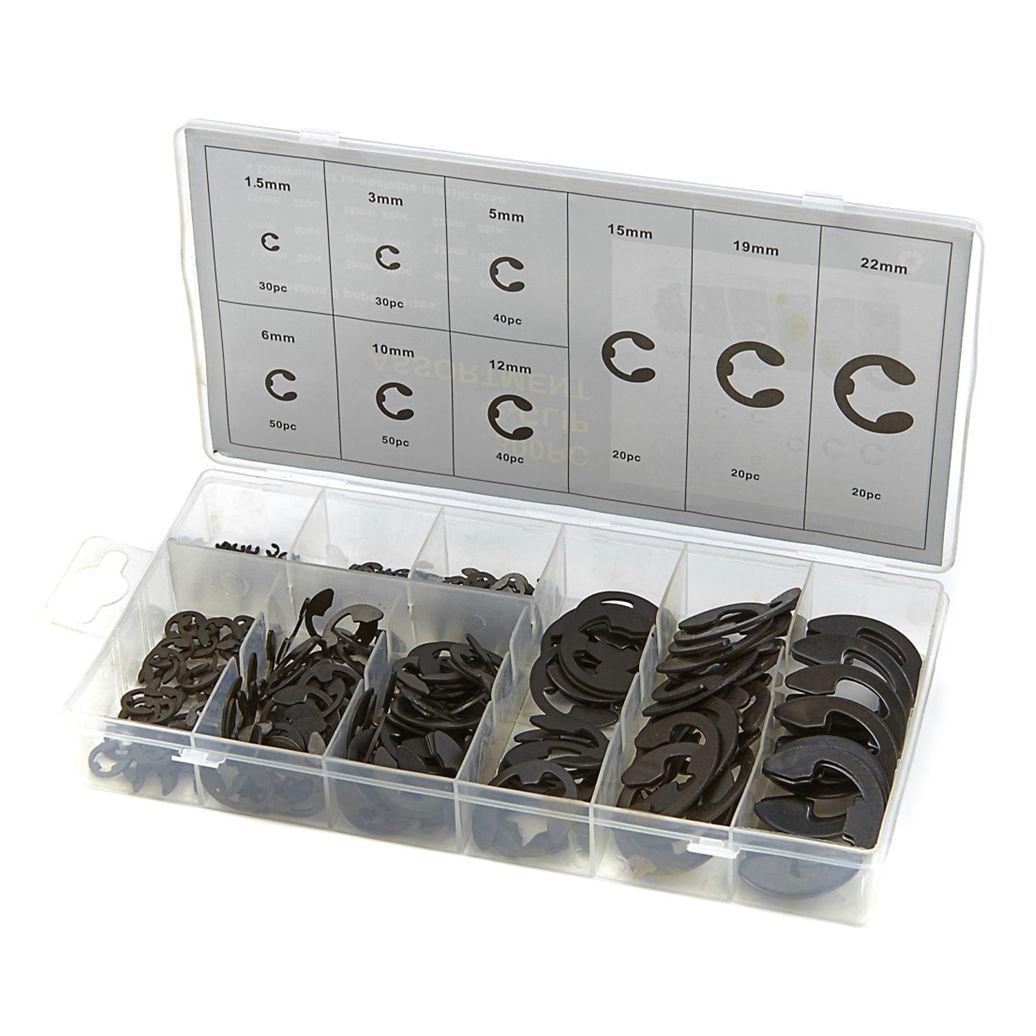 Sada poistných klipov typu e 300 kusov