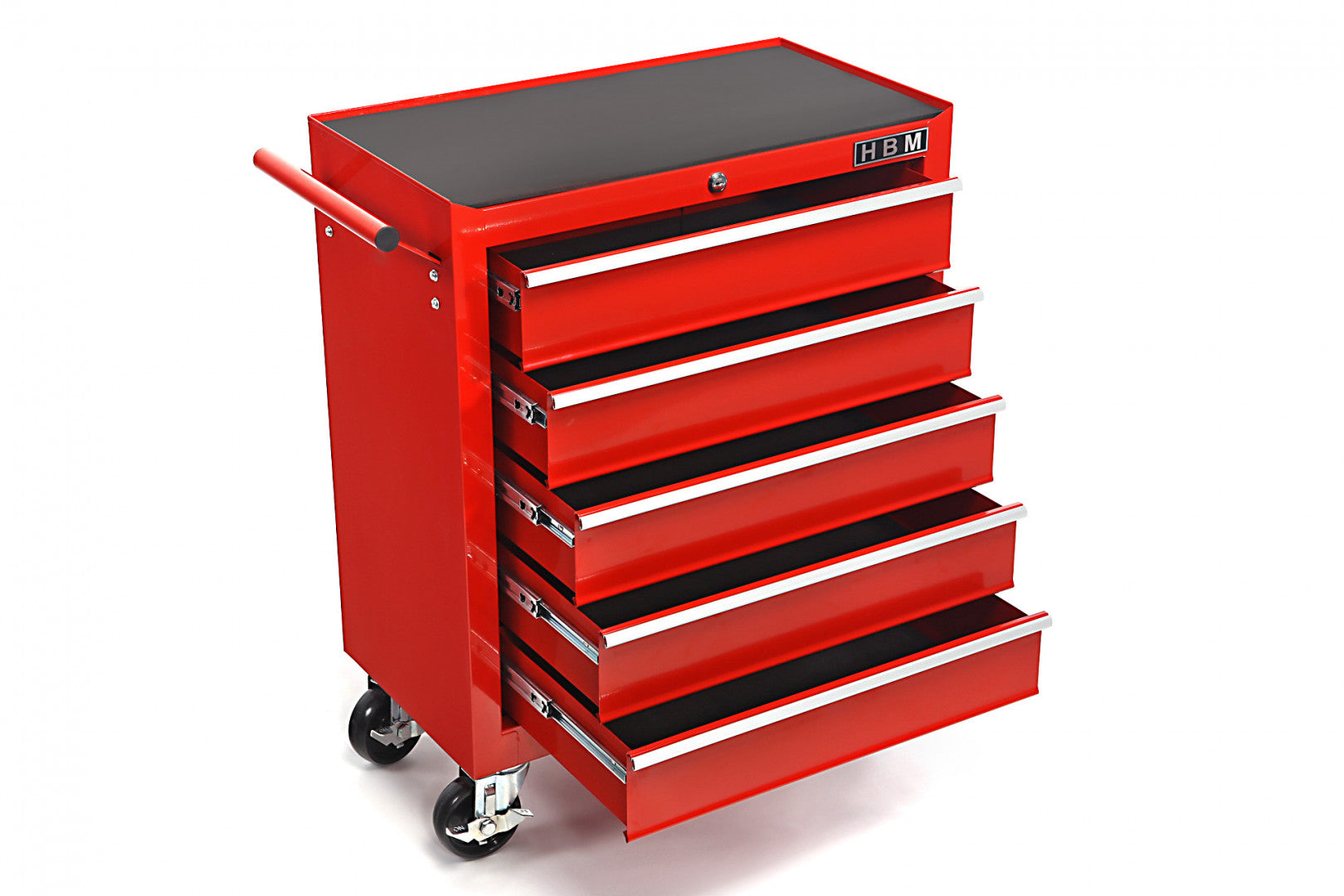Dielenský vozík - skrinka na náradie, 5 zásuviek, červená