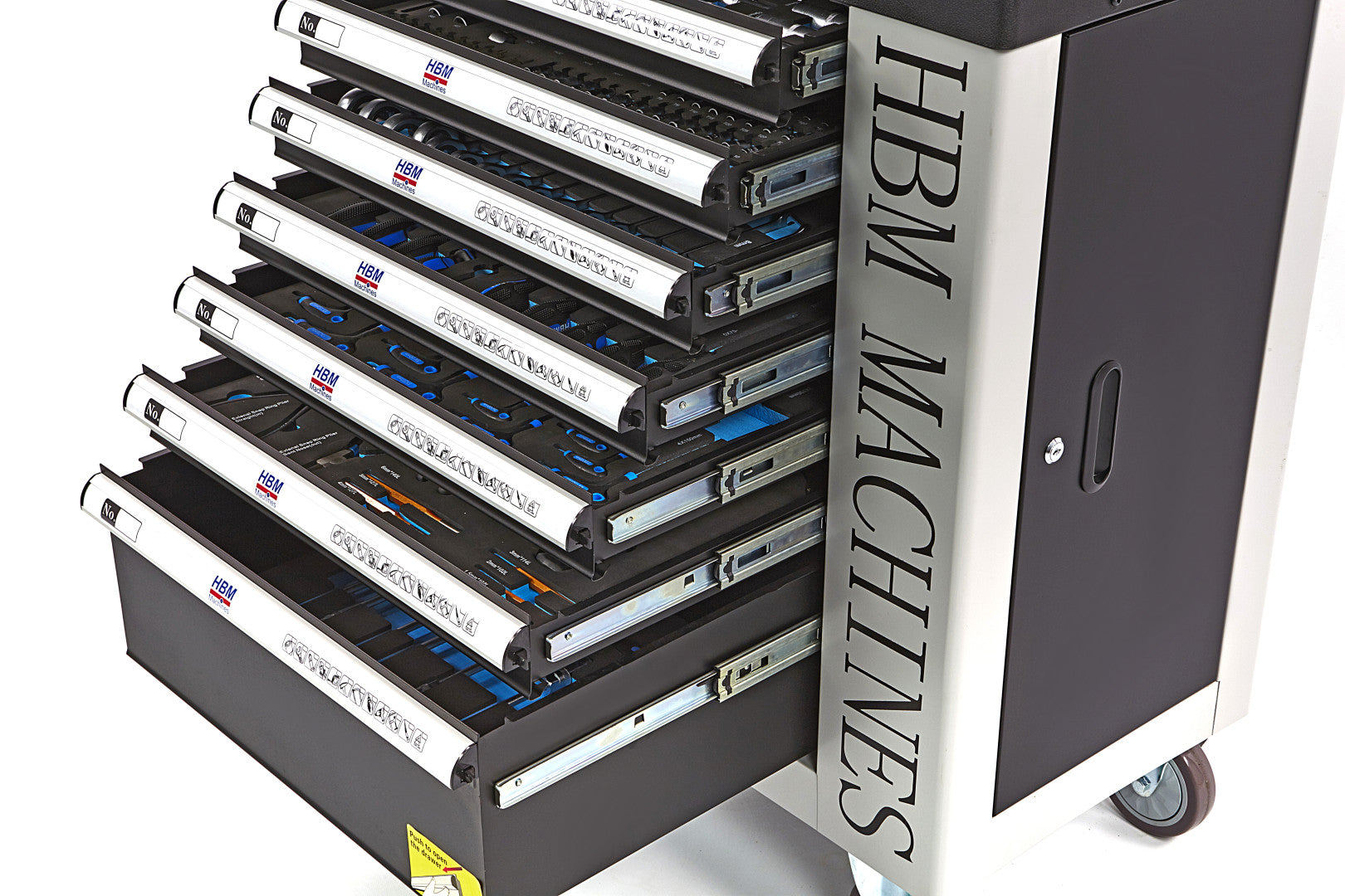 Profesionálna skrinka - dielenský vozík s náradím, so 7 zásuvkami, 262ks náradia, 7 vložiek carbon - premium, HBM Holandsko