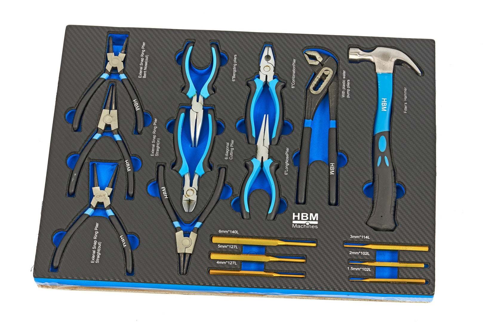 Profesionálna skrinka - dielenský vozík s náradím, so 7 zásuvkami, 262ks náradia, 7 vložiek carbon - premium, HBM Holandsko