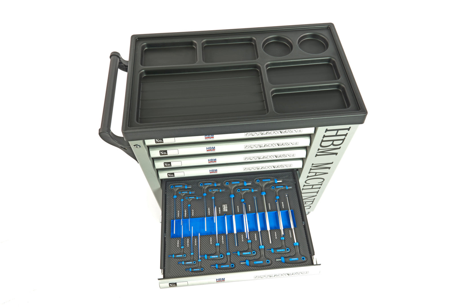 Profesionálna skrinka - dielenský vozík s náradím, so 7 zásuvkami, 262ks náradia, 7 vložiek carbon - premium, HBM Holandsko