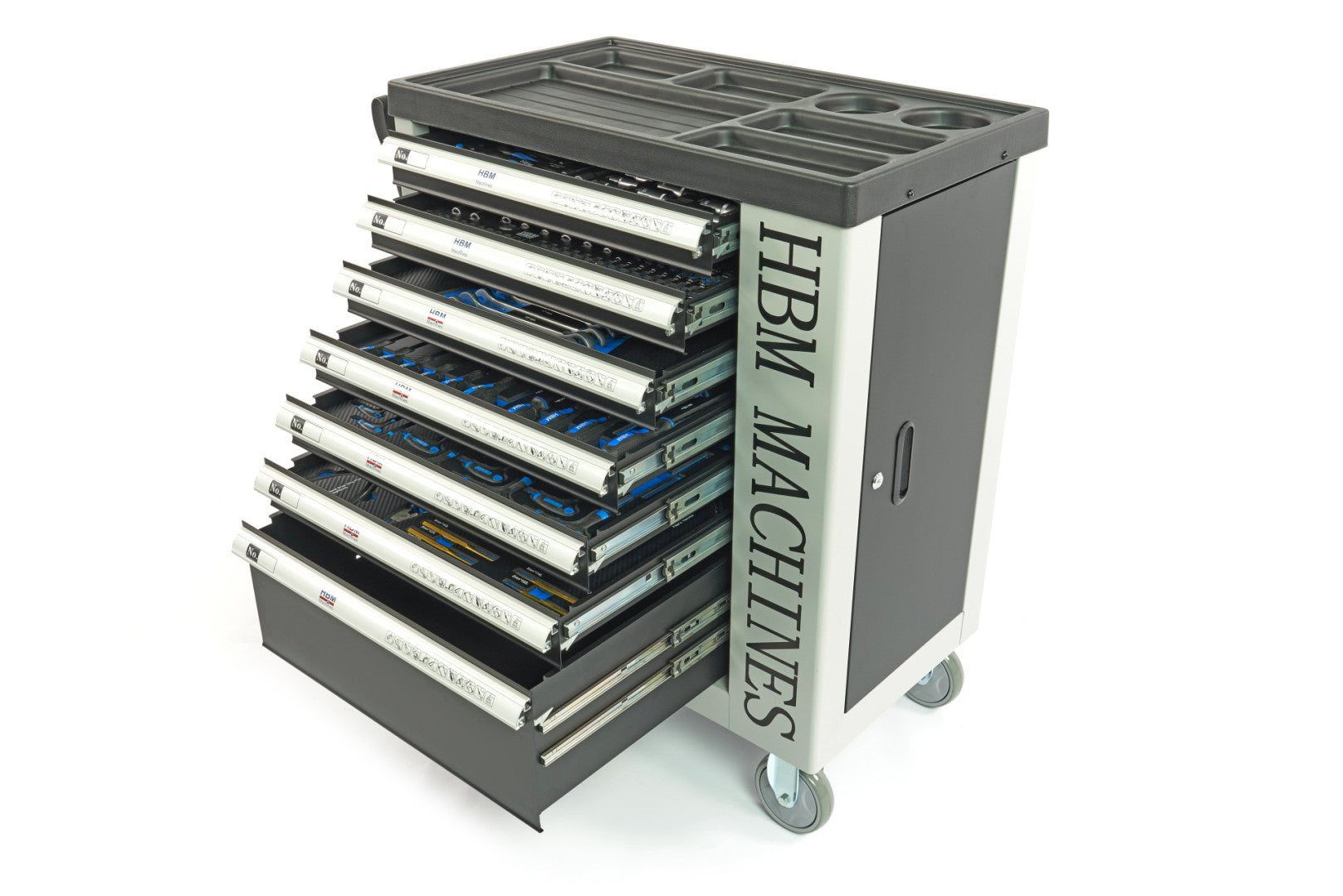 Profesionálna skrinka - dielenský vozík s náradím, so 7 zásuvkami, 262ks náradia, 7 vložiek carbon - premium, HBM Holandsko