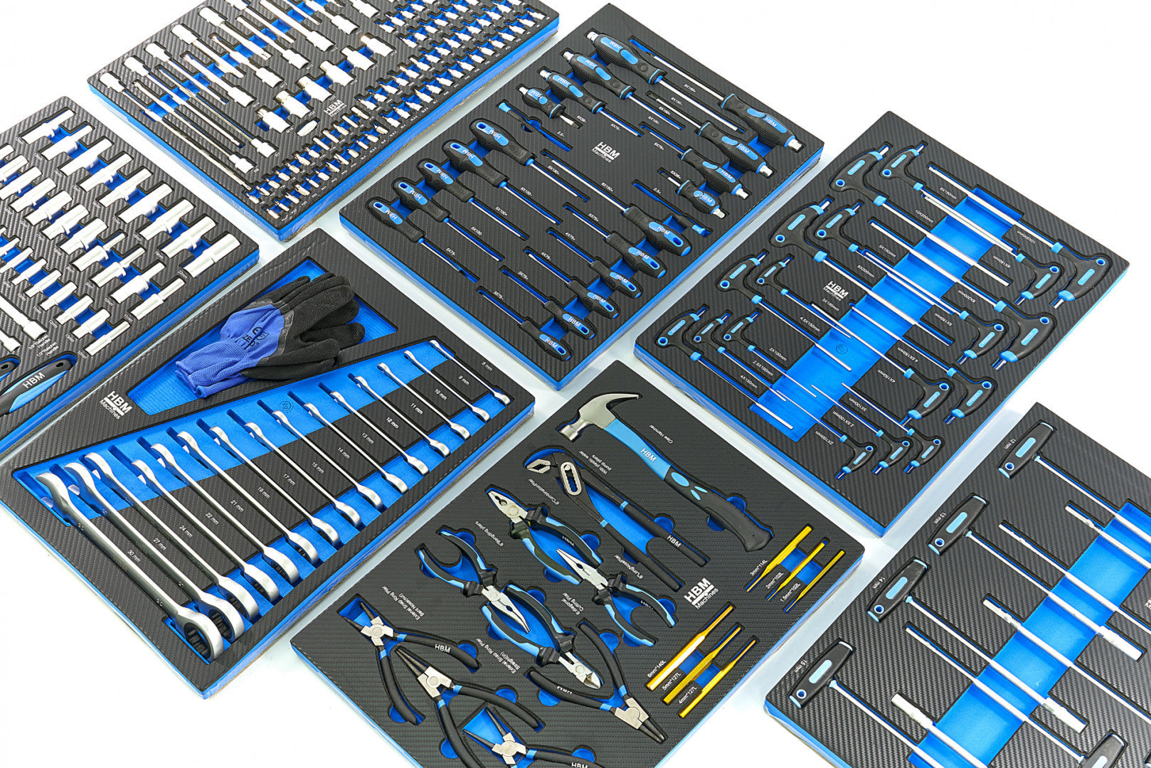 Profesionálna skrinka - dielenský vozík s náradím, so 7 zásuvkami, 262ks náradia, 7 vložiek carbon - premium, HBM Holandsko