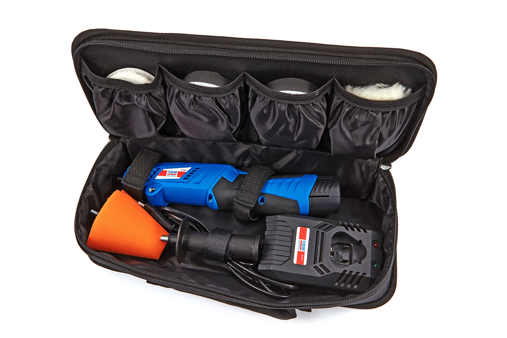 Akumulátorová leštička 75mm, 10,8V, 1,5Ah s príslušenstvom HBM Machines Holandsko