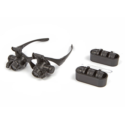 Profesionálne okuliare s vymeniteľnými lupami a LED osvetlením