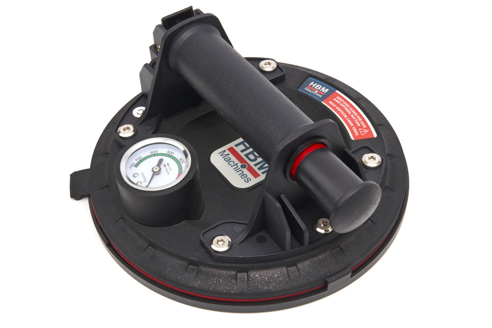 Profesionálna prísavka s vákuovou pumpou a manometrom, 200mm, 110kg HBM Machines Holandsko