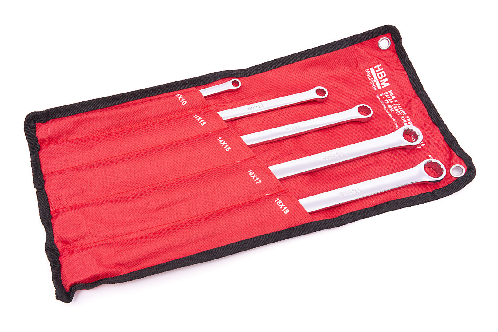 Sada profesionálnych extra dlhých očkových kľúčov 5ks 8 - 19mm HBM