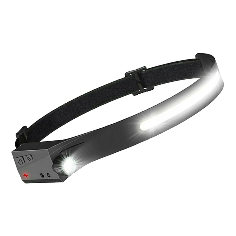 Akumulátorová čelovka s pohybovým senzorom, vodeodolná, s LED COB pásom