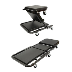 Montážne ležadlo a stolička na kolieskach